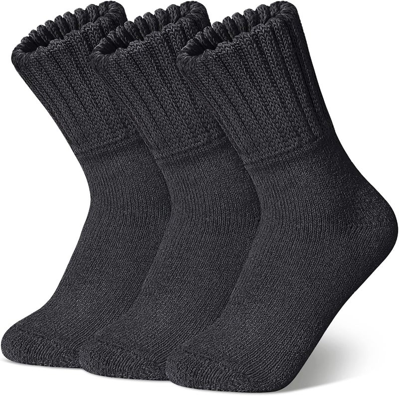 Sunovelties Womens Merino Wool Socks 3 Pairs Winter Ski Warm Boot Socks Men Thermal Thick Cozy Hiking - Image 1